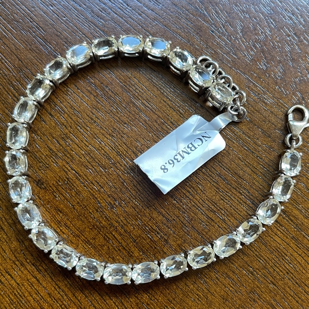 NWT TENNIS BRACELET-SERENITE (Sunstone) in STERLING SILVER. W/Cert Authenticity!